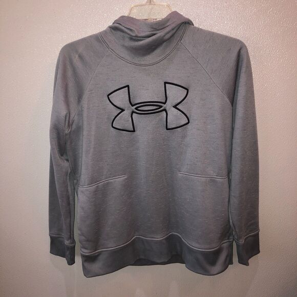 Under Armour Womens Large Gray Loose Fit Cold Gear Pullover Hoodie Sweatshirt L - Picture 4 of 10